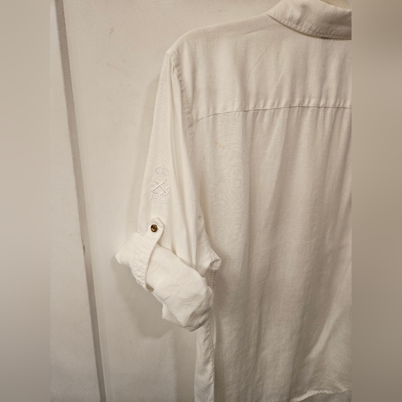 NWOT - Lauren Ralph Lauren Linen White Button Down Shirt - Size 1X - Picture 10 of 11